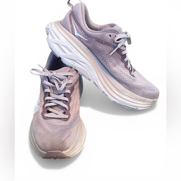 Hoka Women's Running Shoes in Dusty Pink and White - Picture 3 of 7